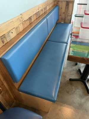 8' Blue Padded Banquet
