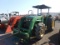 JOHN DEERE 5400 TRACTOR ROPS W/ SUNSHADE, 4WD, DUAL REMOTES, W/ JD 521 FRON