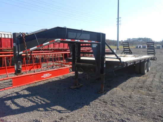 2009 T & T UNLIMITED GOOSENECK TRAILER 24 FT, 1O TON DUAL TANDEM AXLE W/ EL