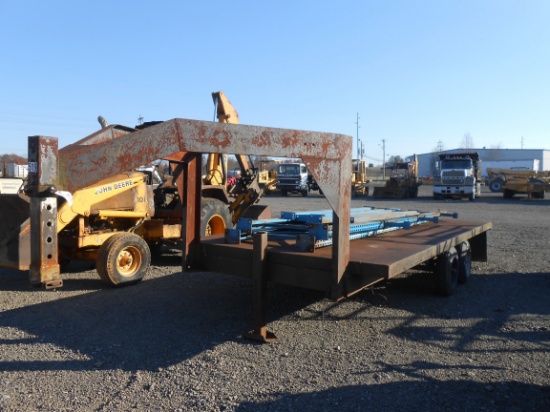 8 X 18 GOOSENECK FLAT BED METAL TRAILER * NO TITLE *