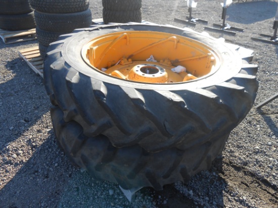QTY 2) 14.9-38 TIRES & RIMS
