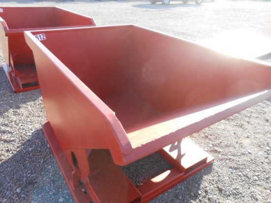 STANDARD DUTY 1 CUBIC YARD STACKABLE SELF DUMPING HOPPER, 4000LB CAPACITY