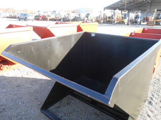 2 CUBIC YARD TRASH HOPPER MOUNTS SKID STSEER
