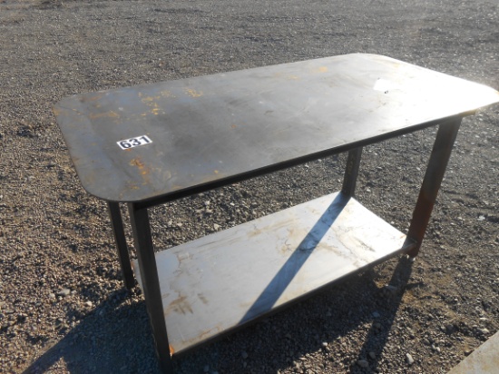HEAVY DUTY 30 X 57 WELDING SHOP TABLE W/ SHELF