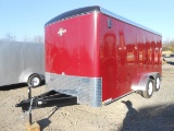 2017 UNUSED CARRY-ON ENCLOSED TRAILER 7 FT X 16 FT, REAR RAMP DOOR, SIDE WA