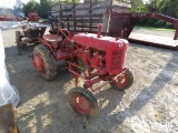FARMALL CULTIVATING TRACTOR W/ FRONT AND REAR CULTIVATORS, *NEEDS REPAIR*,