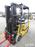 CAT ELECTRIC FORKLIFT W/ CHARGER, SHOWING 9200 HOURS, TAG #3854