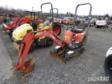 KUBOTA K008-3 MINI EXCAVATOR ROPS, BLADE, TRACKS, DSL, 1592 HOURS, TAG #377