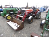 MASSEY FERGUSON 270 TRACTOR 2WD, BUSH HOG LOADER, 3300 HOURS, TAG #3302