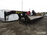 2014 BIG TEX 40FT DUAL TANDEM AXLE TRAILER W/ DOVETAIL, SPRING ASSIST RAMPS