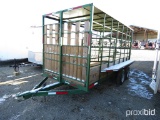 16FT TRAILER, DUAL AXLE FRONT GATE, DIVIDER, COVERED, *NO TITLE*, TAG #4096