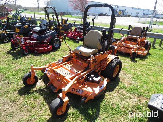 SCAG TURF TIGER 27HP, KAWASAWKI ENG, 61" VELOCITY PLUS DECK, W/ ROPS, 579 H