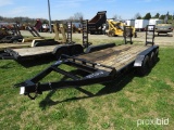 15FT 3 AXLE 6 WHEEL EQUIPMENT TRALER W/ RAMPS *NO TITLE*, TAG #5589