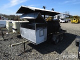 LARGE SMOKER GRILL W/ WOOD BOX W/ 2 AXLE TRAILER, *NO TITLE*, TAG #5169