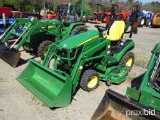 2015 JOHN DEERE 1025R TRACTOR ROPS, HYD DRIVE, 4WD, W/ JD LOADER AND BUCKET