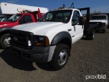 2007 FORD F-450 FLAT BED TRUCK SINGLE AXLE, DSL, W/ 252,511 MILES, *TITLE*,