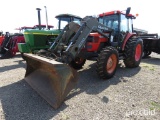 KUBOTA M9000 TRACTOR W/ QUICKE Q750 LOADER, HYD SHUTTLE, DUAL REAR REMOTES, LEFT HAND REVERSER, ENCL