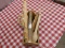 WOODEN BOX W/ MISC UTENSILS