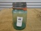 ANTIQUE GREEN PINT MASON JAR W/ ZINC LID