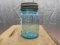 ANTIQUE GREEN PINT MASON JAR W/ ZINC LID