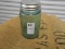 ANTIQUE GREEN PINT MASON JAR W/ ZINC LID