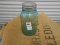 ANTIQUE GREEN QUART MASON JAR W/ ZINC LID