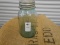 ANTIQUE GREEN QUART MASON JAR W/ ZINC LID