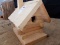 WOODEN LOG CABIN BIRD HOUSE