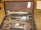 METAL BOX OF ASSORTED WRENCHES