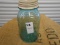ANTIQUE GREEN QUART MASON JAR W/ ZINC LID