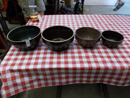 QTY 4) BOWLS 2 LARGE, 1 MEDIUM AND 1 SMALL