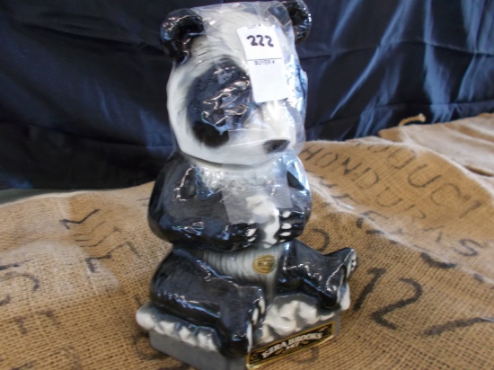 EZRA BROOKS CERAMIC PANDA COOKIE JAR