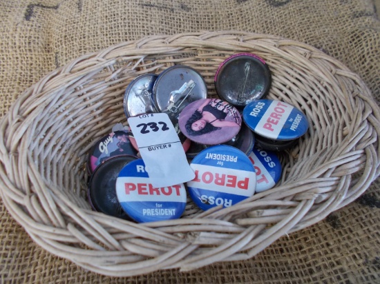 MISC BASKET OF OLD BUTTONS