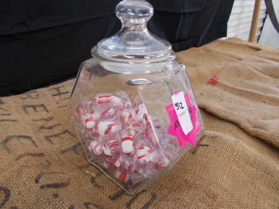 GLASS CANDY JAR W/ LID