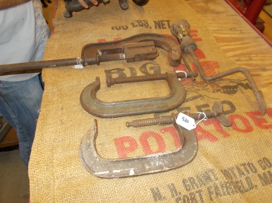 QTY 4) PIPE CUTTERS & C CLAMPS