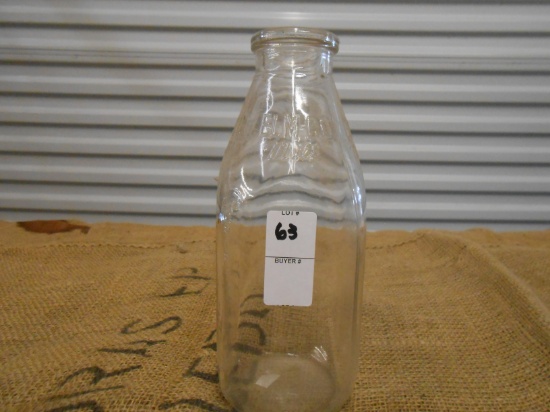 QTY 1) ELMCO QUART GLASS MILK JAR
