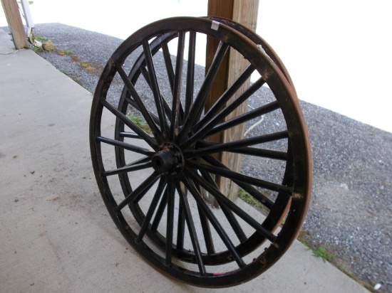 QTY 2) AMISH FRONT WAGON WHEELS