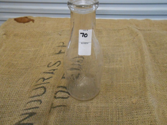 QTY 1) DIXIE DAIRY GLASS QUART MILK JAR
