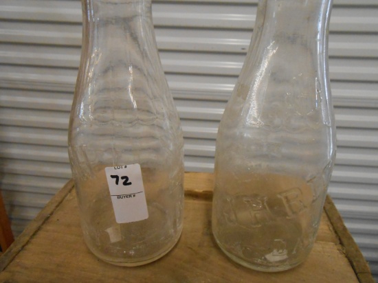 QTY 2) JARICH GLASS QUART MILK JARS