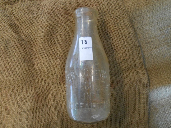 QTY 1) SERVICE MILK COMPANY QUART GLASS MILK JAR