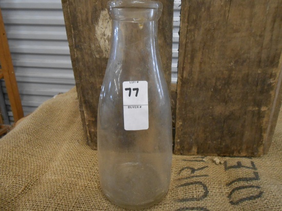 QTY 1) ALDERNEY DAIRY GLASS QUART MILK JAR