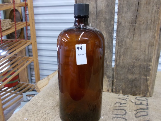 AMBER GLASS MEDICINE 1+ GALLON BOTTLE W/ LID