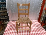WOODEN LADDER BACK, WOVEN SEAT CHAIR