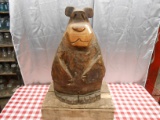 HAND CARVED WOOD BEAR