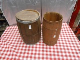 QTY 2) WOODEN BARRELS
