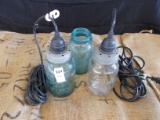 QTY 2) MASON JAR LIGHTS QTY 1) MASON JAR NO LID