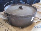 THREE LEGGED CAST IRON POT W/ LID