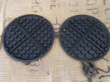 PAT APRIL 1887 #9 & #10 TWO PIECE WAFFLE MAKER