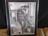 FRAMED PICTURE OF POPCORN SUTTON WORKING W/ STILL