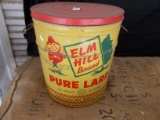 ELM HILL BRAND PURE LARD METAL CONTAINER W/ LID